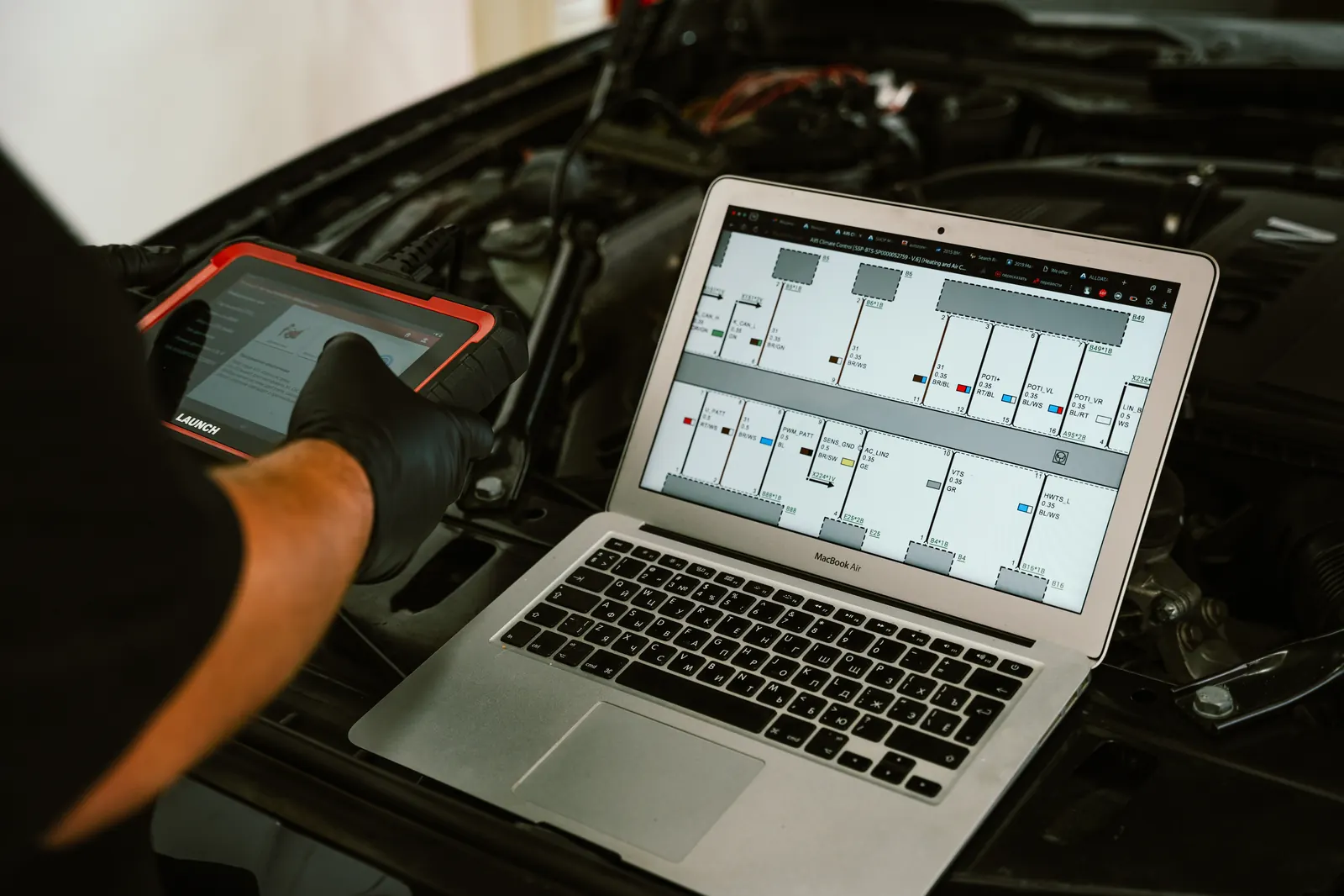 Close-up of diagnostic equipment used for electrical troubleshooting in Escondido, CA